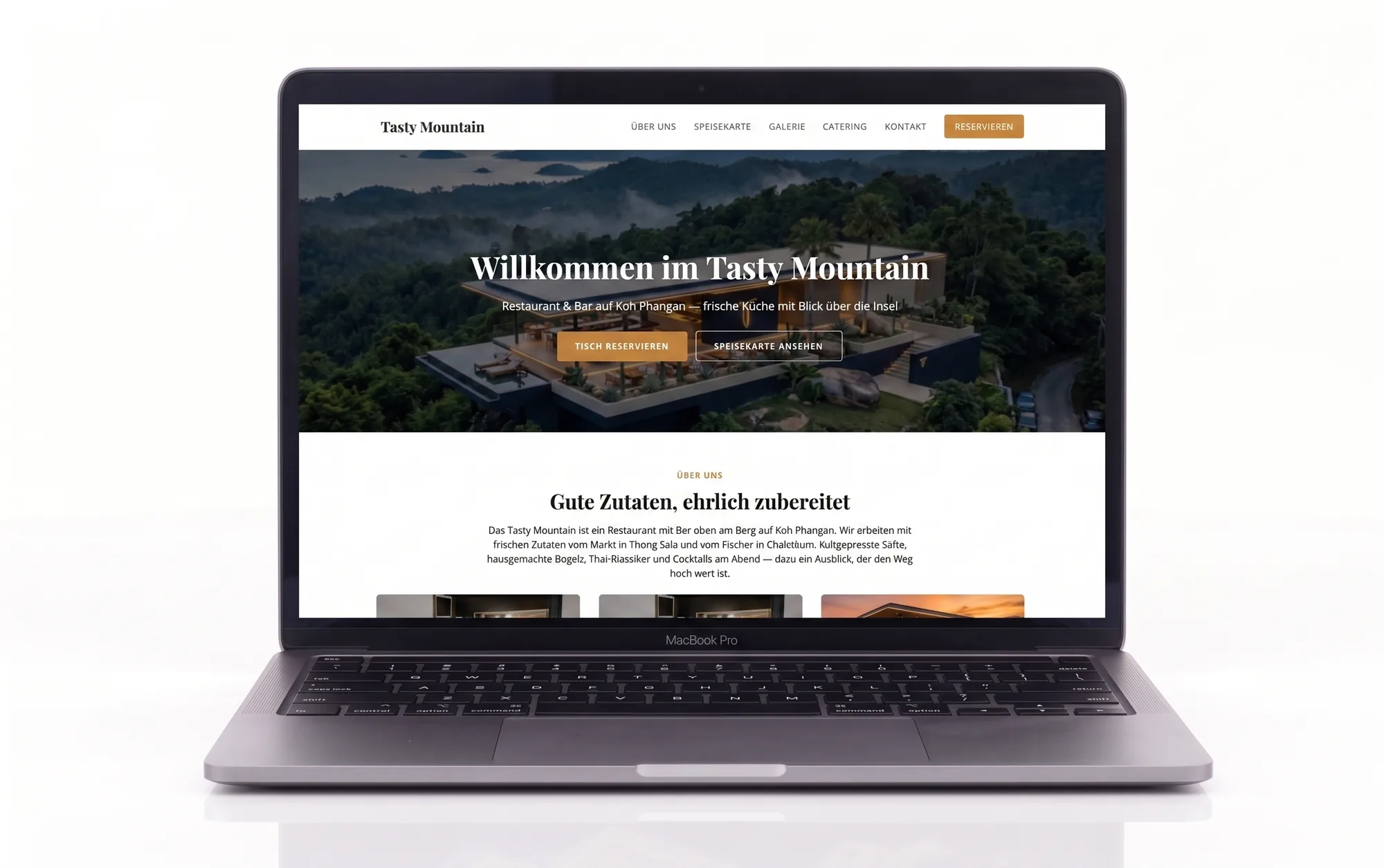 MacBook mit der Vorlagen-Website